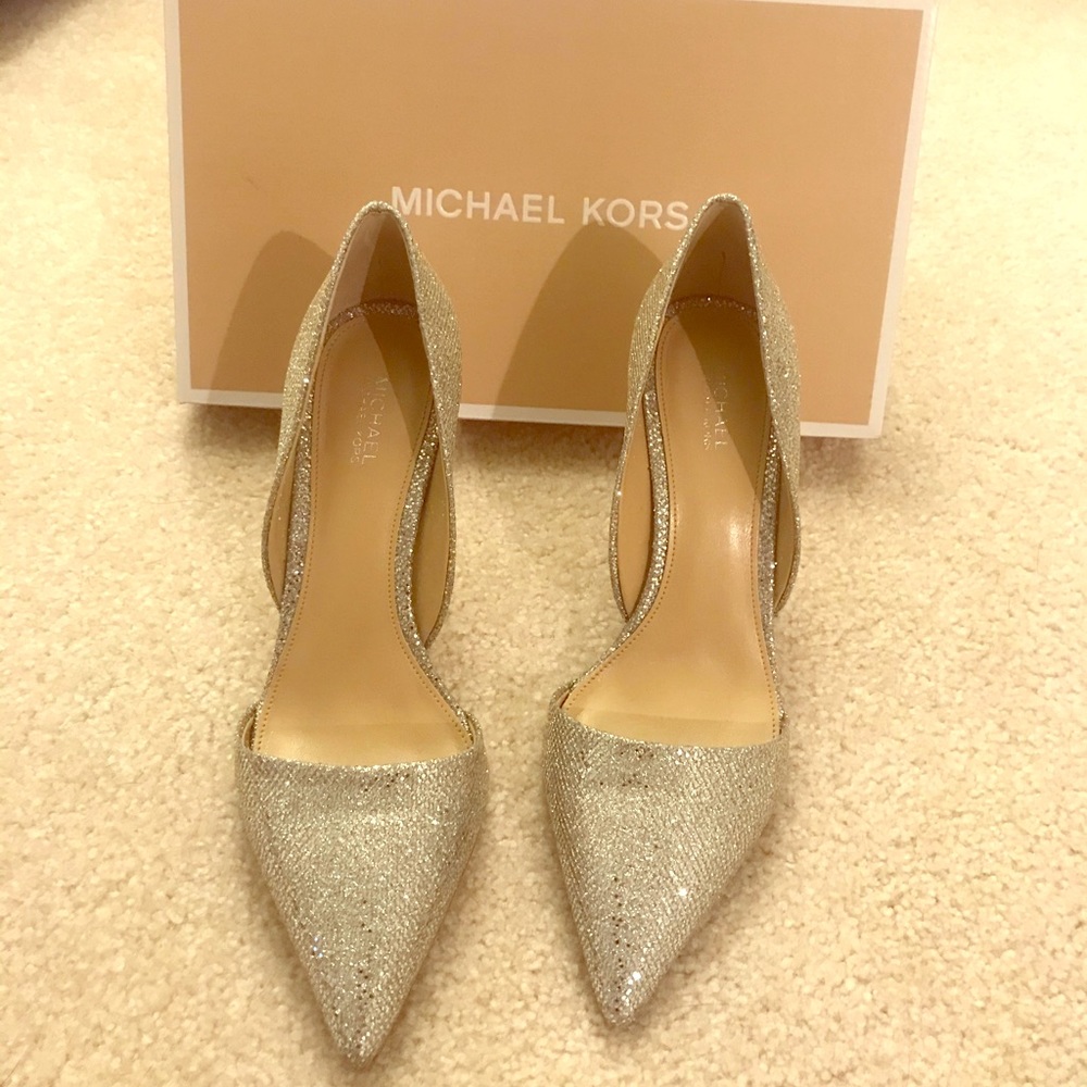 Michael Kors silver pumps
